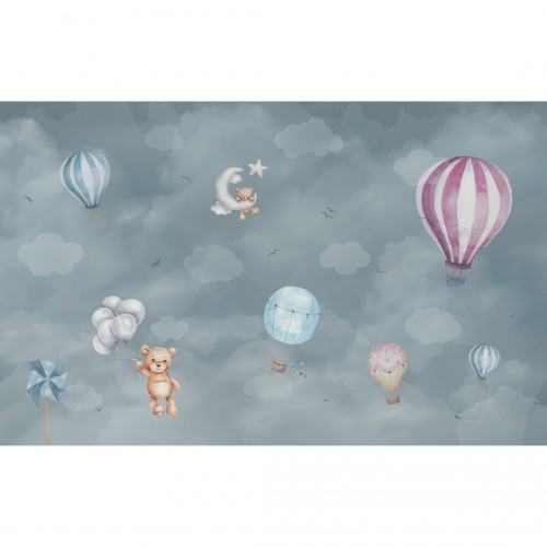 Personalized wallpaper for kids "Between the clouds" (self-adhesive)