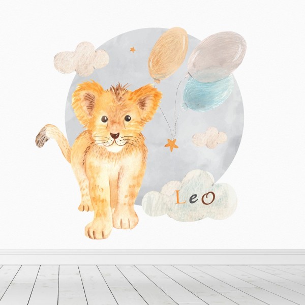 Personalized wallpaper for kids "Lion"