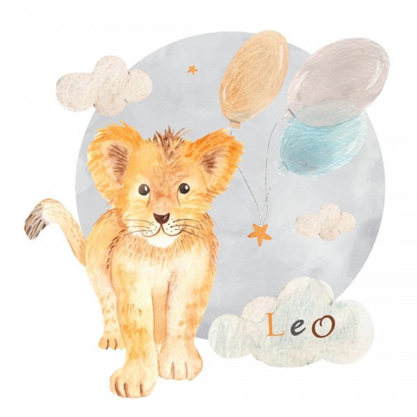 Personalized wallpaper for kids "Lion"