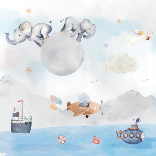 Personalized wallpaper for kids "Sea of Wonders" (self-adhesive)