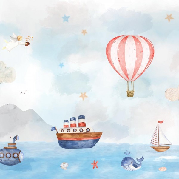 Personalized wallpaper for kids "Sea of Wonders" (self-adhesive)