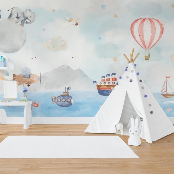 Personalized wallpaper for kids "Sea of Wonders" (self-adhesive)