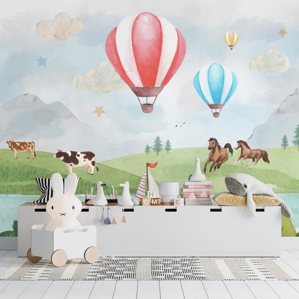 Personalized wallpaper for kids "Landscape" (self-adhesive)