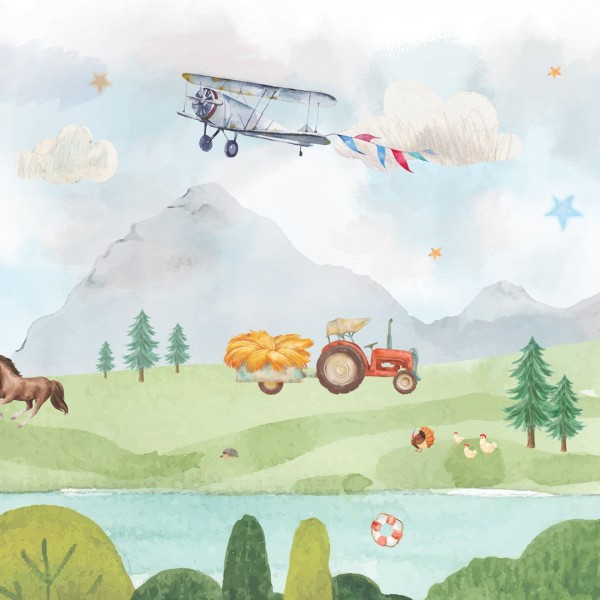 Personalized wallpaper for kids "Landscape" (self-adhesive)