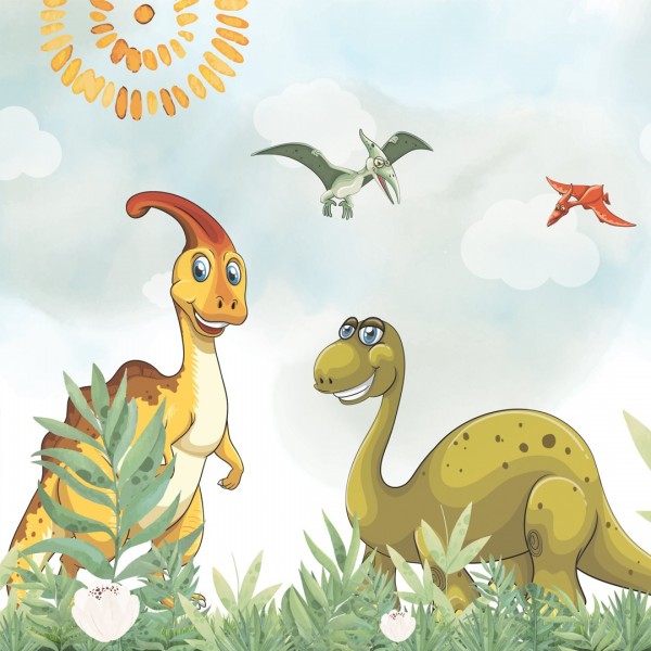 Personalized wallpaper for kids "Dinosaurs" (self-adhesive)