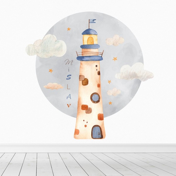 Personalized wallpaper for kids "Lighthouse"