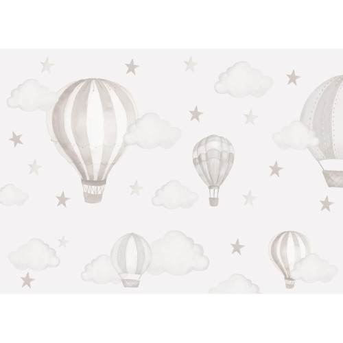 Personalized wallpaper for kids "Beige balloons"
