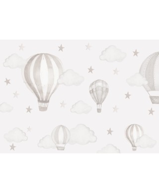 Personalized wallpaper for kids "Beige balloons"