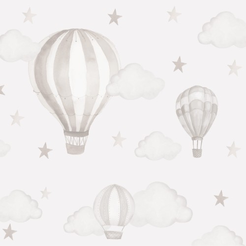 Personalized wallpaper for kids "Beige balloons"