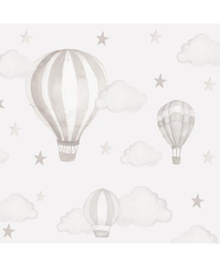 Personalized wallpaper for kids "Beige balloons"