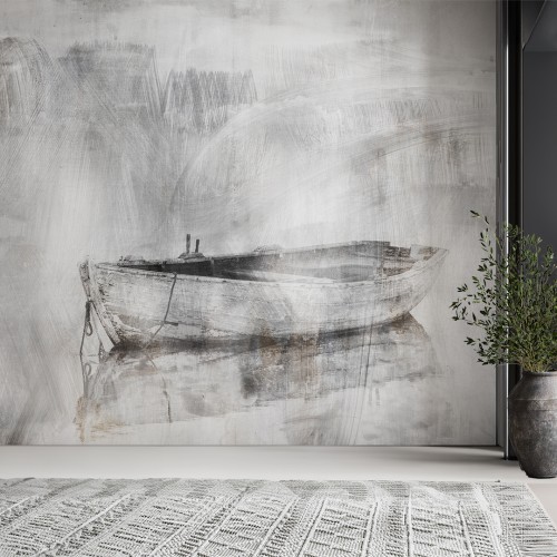 Decorative wallpaper "Old boat"