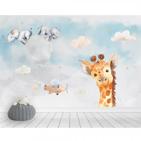 Personalized wallpaper for kids "Elephant's world" (self-adhesive)