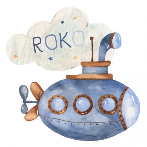 Personalized wallpaper for kids "Submarine"