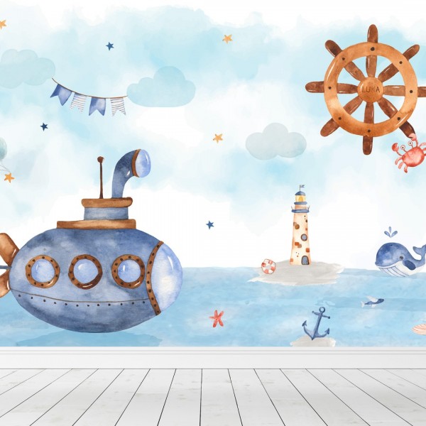 Personalized wallpaper for kids "Sailor fairy tale" (self-adhesive)