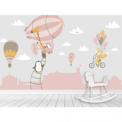 Personalized Wallpaper for Kids "Ljubljana for girls and boys" (self-adhesive)