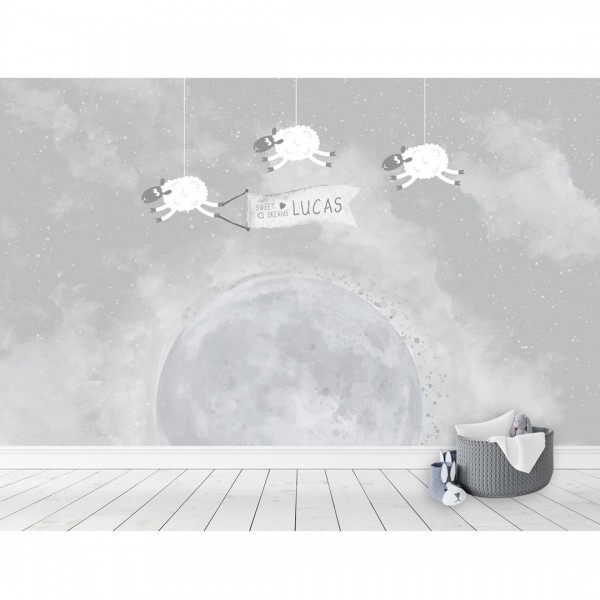 Personalized wallpaper for kids "Moon" (self-adhesive)