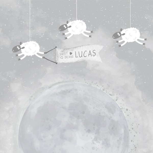 Personalized wallpaper for kids "Moon" (self-adhesive)