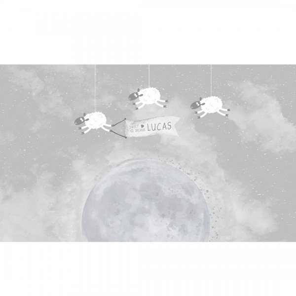 Personalized wallpaper for kids "Moon" (self-adhesive)