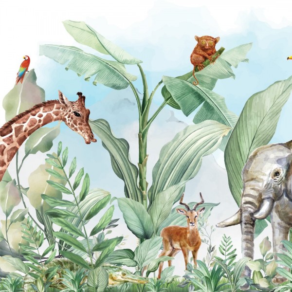 Personalized wallpaper for kids "Jungle" (self-adhesive)