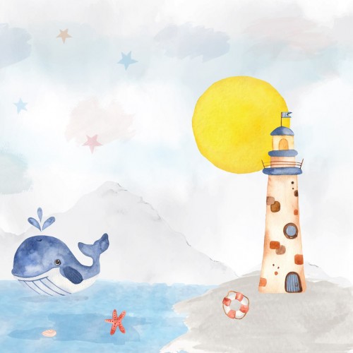 Personalized wallpaper for kids "Sea" (self-adhesive)