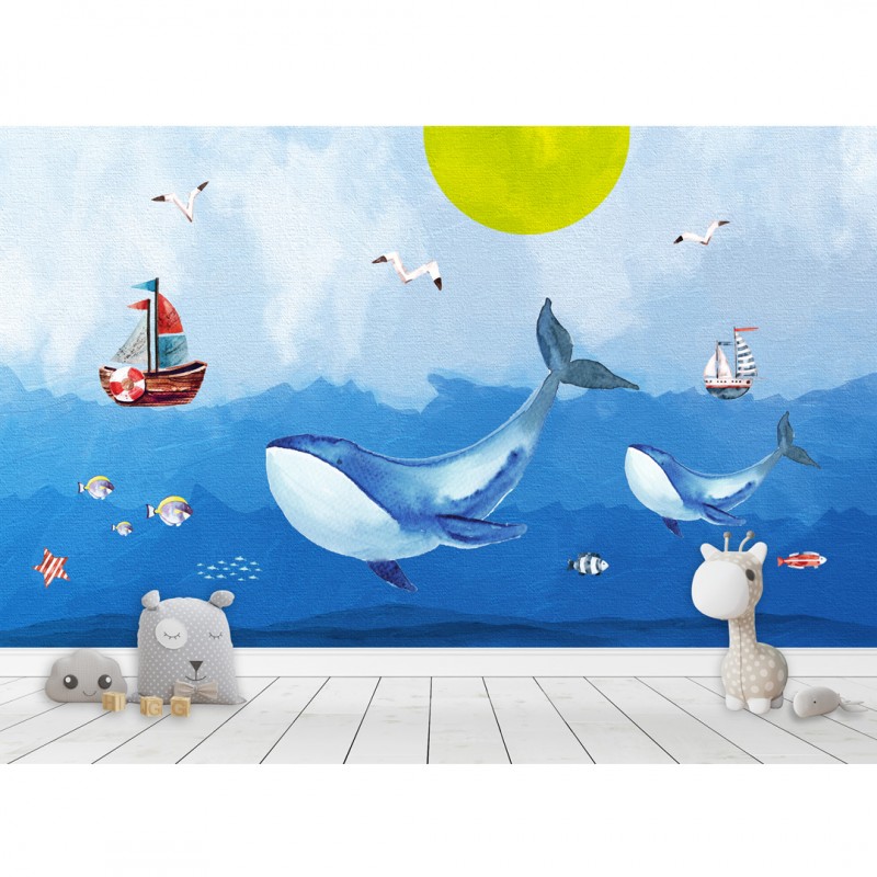 Personalized wallpaper for kids "The sea again" (self-adhesive)