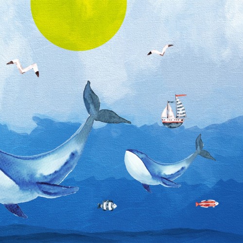 Personalized wallpaper for kids "The sea again" (self-adhesive)