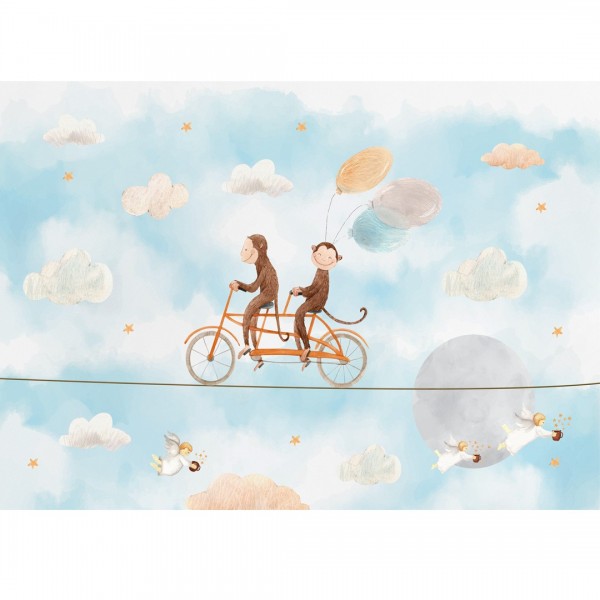 Personalized wallpaper for kids "Somewhere in the clouds" (self-adhesive)