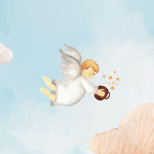 Personalized wallpaper for kids "Somewhere in the clouds" (self-adhesive)