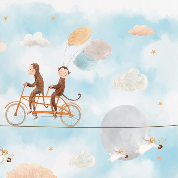 Personalized wallpaper for kids "Somewhere in the clouds" (self-adhesive)