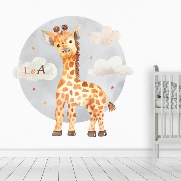 Personalized wallpaper for kids "Giraffe"