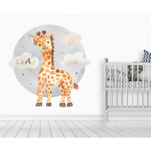 Personalized wallpaper for kids "Giraffe"