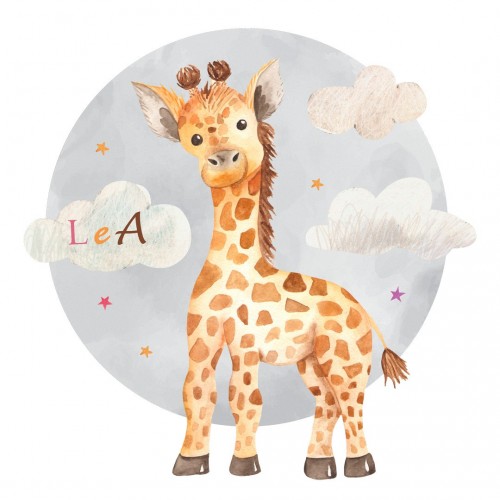 Personalized wallpaper for kids "Giraffe"