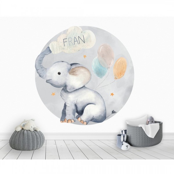 Personalized wallpaper for kids "Little Elephant"