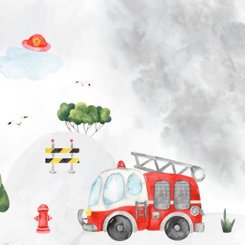 Personalized wallpaper for kids "Firefighters" (self-adhesive)