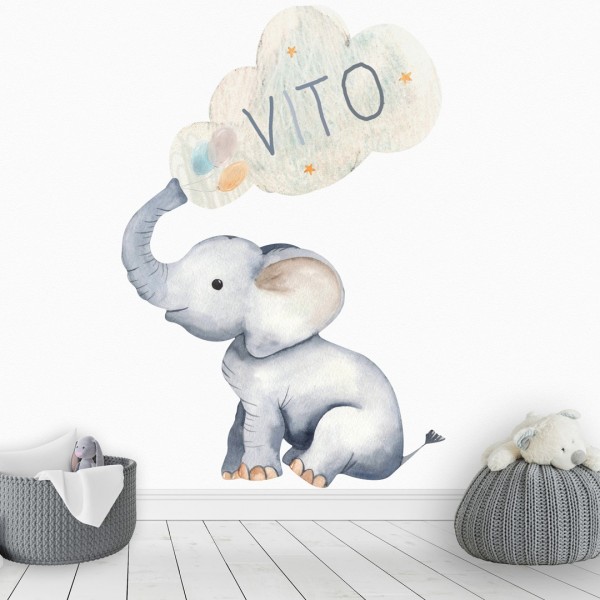 Personalized wallpaper for kids "Elephant"