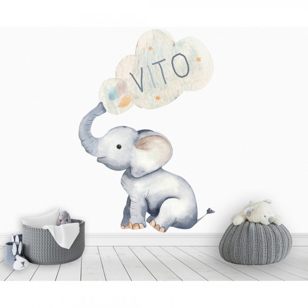 Personalized wallpaper for kids "Elephant"