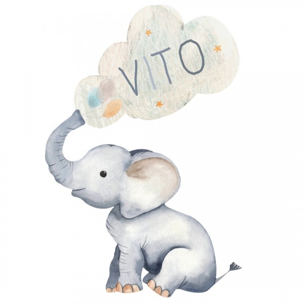 Personalized wallpaper for kids "Elephant"