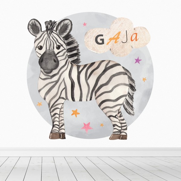 Personalized wallpaper for kids "Zebra"