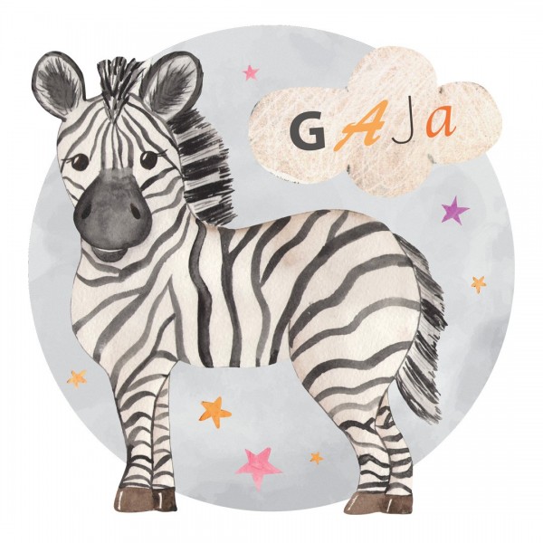 Personalized wallpaper for kids "Zebra"