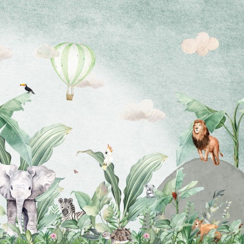 Personalized wallpaper for kids "Jungle 2" (self-adhesive)