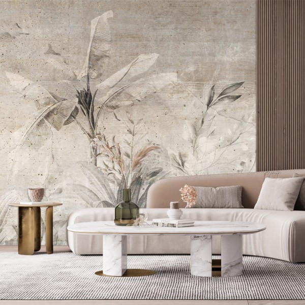 Decorative wallpaper "Stone flowers" (self-adhesive)